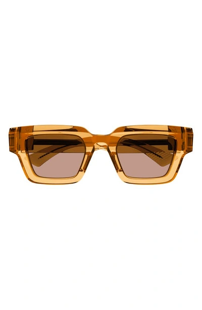 Shop Bottega Veneta 49mm Square Sunglasses In Orange