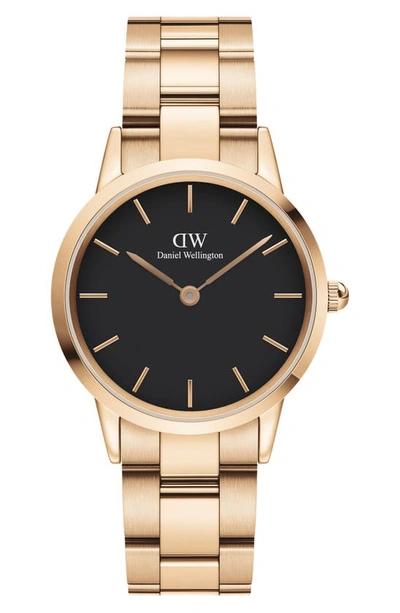 Shop Daniel Wellington Iconic Bracelet Watch, 32mm In Black/ Rose Gold