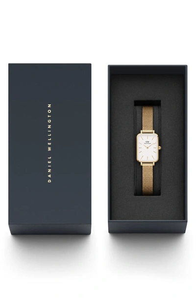 Daniel Wellington Quadro Pressed Melrose 20x26mm In Gold/white