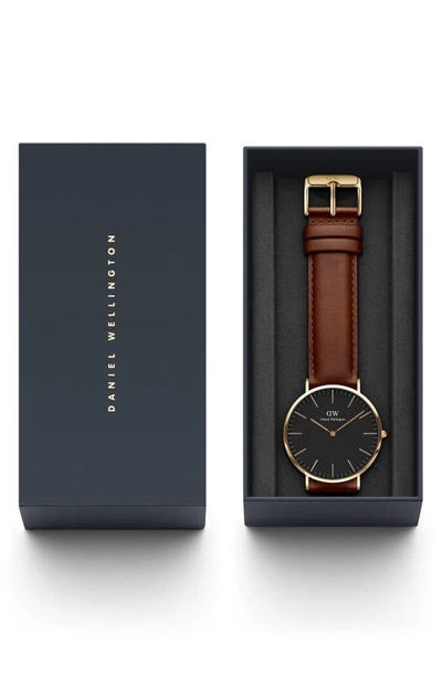 Shop Daniel Wellington Classic St. Mawes Leather Strap Watch, 40mm In Gold