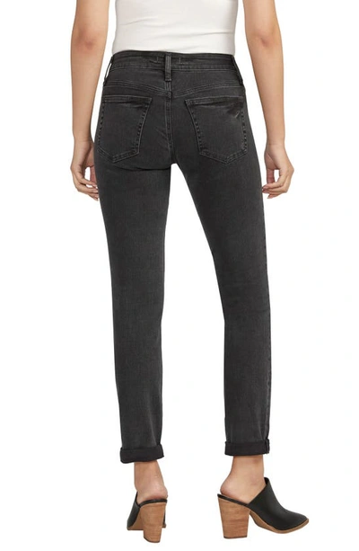 Shop Silver Jeans Co. Mid Rise Slim Boyfriend Jeans In Black