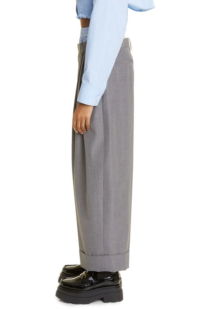 Shop Alexander Wang Exposed Boxer Layer Pleated Straight Leg Trousers In 020 Grey