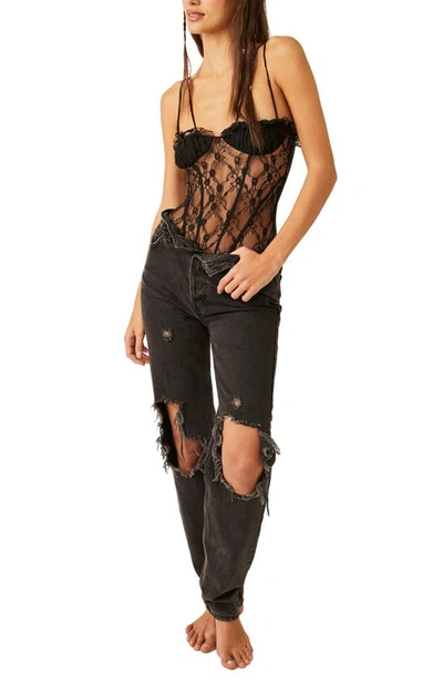 Shop Free People If You Dare Lace Bodysuit In Black