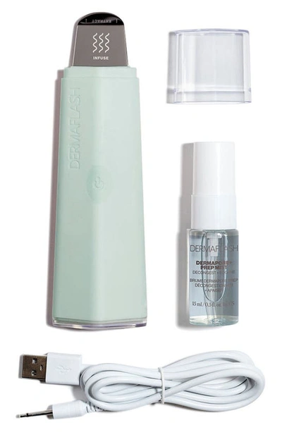 Shop Dermaflash Dermapore+ Ultrasonic Pore Extractor + Skincare Infuser In Seafoam