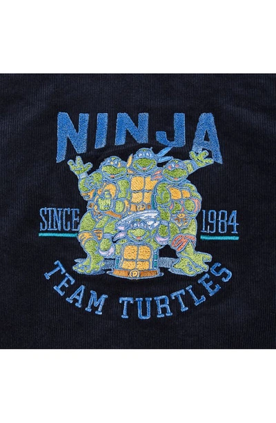 Shop Andy & Evan X Teenage Mutant Ninja Turtles® Kids' Reversible Varsity Jacket In Navy Cord