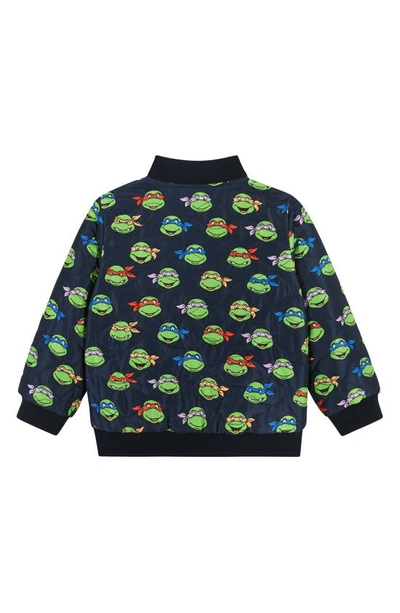 Shop Andy & Evan X Teenage Mutant Ninja Turtles® Kids' Reversible Varsity Jacket In Navy Cord