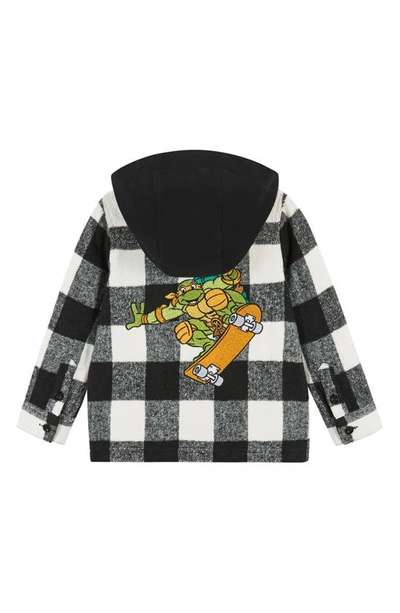 Andy & Evan Boy's Teenage Mutant Ninja Turtles Buffalo Check Shacket In Black Check