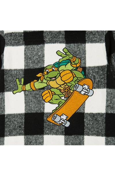 Andy & Evan Boy's Teenage Mutant Ninja Turtles Buffalo Check Shacket In Black Check