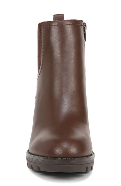 Naturalizer Verney Block Heel Waterproof Bootie In Chocolate Leather Brown