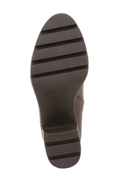 Naturalizer Verney Block Heel Waterproof Bootie In Chocolate Leather Brown