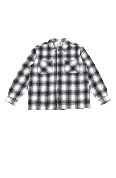 Shop Taikan Plaid Heavyweight Button-up Shirt In Black