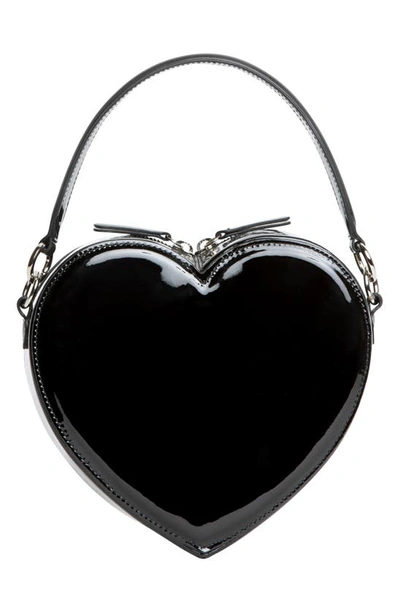 Shop Liselle Kiss Harley Faux Leather Heart Crossbody Bag In Black Glossy