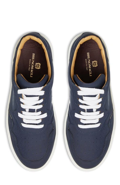 Shop Bruno Magli Dezi Leather Sneaker In Navy