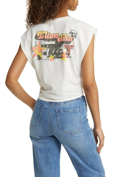 Shop Daydreamer Elton John Rocket Man Muscle Graphic T-shirt In Vintage White