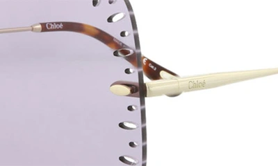 Shop Chloé 63mm Oversize Geometric Sunglasses In Gold Violet