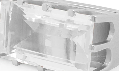 Shop Dean Davidson Baguette-cut Simulated White Topaz Castle Ring In Crystal Quartz/ Gold