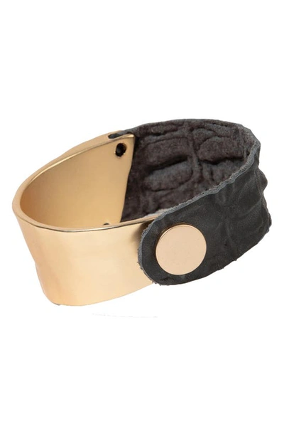 Saachi Wild Ways Leather Bracelet No Color No Colo In Black/ Gold