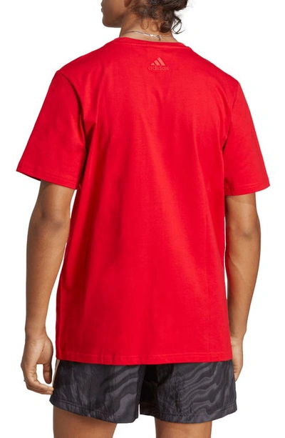 Shop Adidas Originals Adidas Single Jersey Cotton Big Logo Graphic T-shirt In Better Scarlet
