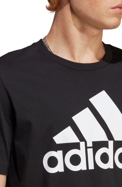 Shop Adidas Originals Single Jersey Cotton Big Logo Graphic T-shirt In Black/ White