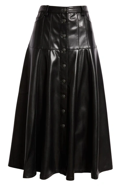 Cinq À Sept Veena Vegan Leather Midi Skirt In Black