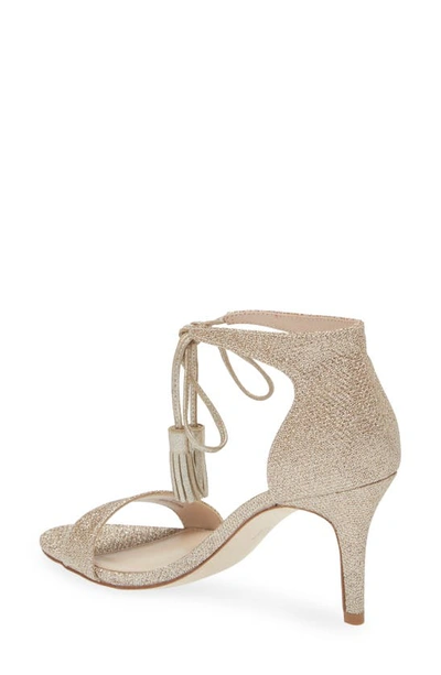 Pelle Moda Roz Tassle Sandal In Platinum Gold