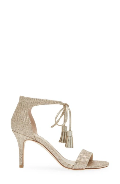 Pelle Moda Roz Tassle Sandal In Platinum Gold