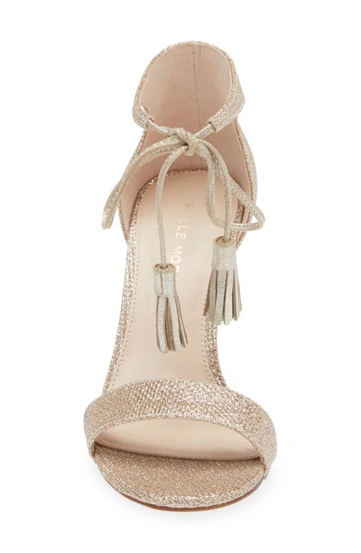 Pelle Moda Roz Tassle Sandal In Platinum Gold