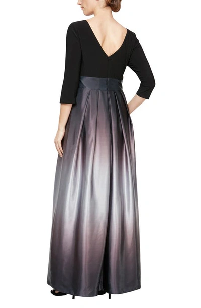 Shop Slny Tie Waist Ombrè Skirt Gown In Bks