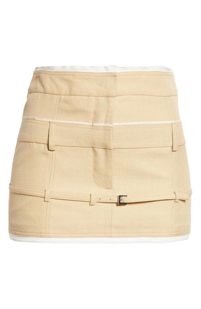 Shop Jacquemus La Mini Jupe Caraco Belted Miniskirt In Beige