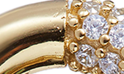 Shop Argento Vivo Sterling Silver Cubic Zirconia Pavé Huggie Hoop Earrings In Gold