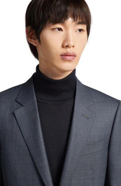 Zegna Prince Of Wales Centoventimila Wool Suit In Blue