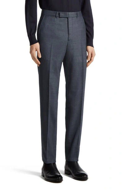 Zegna Prince Of Wales Centoventimila Wool Suit In Blue