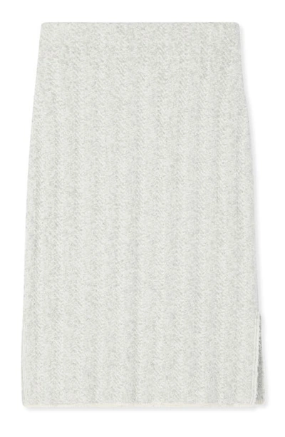 Shop St John Slub Chevron Knit Pencil Skirt In Light Gray Multi