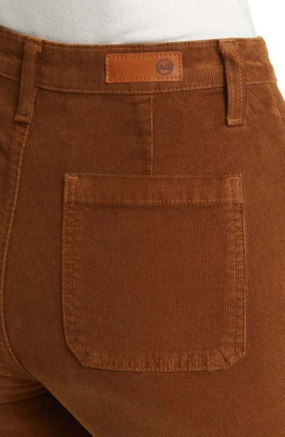 Shop Ag Anisten Patch Pocket High Waist Corduroy Flare Pants In Caramel