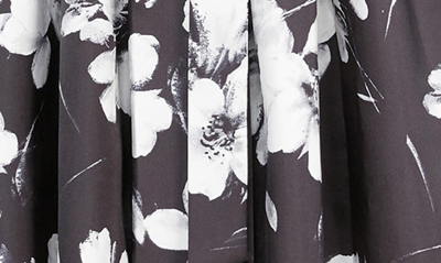 Sl Fashions Floral High-low Cocktail Dress In Black Ivory