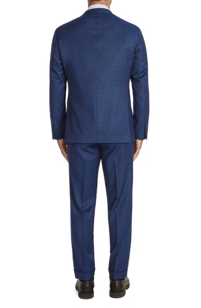 Shop Jack Victor Espirit Mixy Stretch Wool Suit In Mid Blue