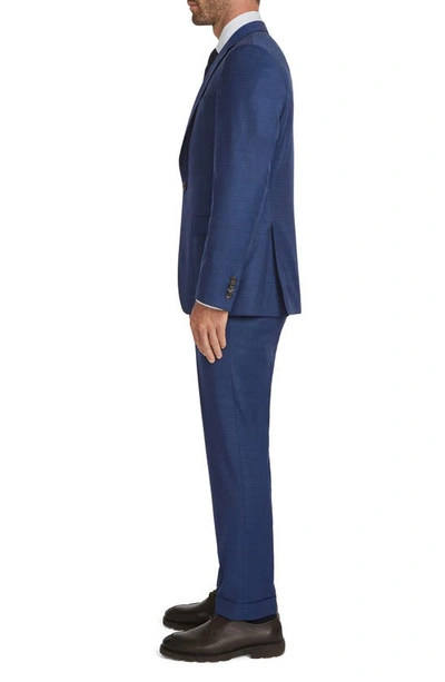 Shop Jack Victor Espirit Mixy Stretch Wool Suit In Mid Blue