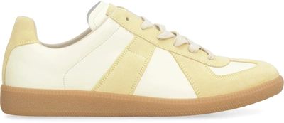 Shop Maison Margiela Replica Leather Sneakers In Yellow