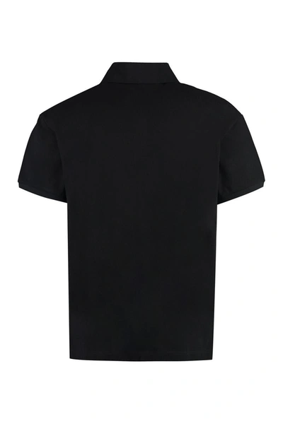 Shop Palm Angels Cotton-piqué Polo Shirt In Black