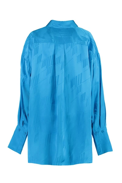 Shop Attico The  Diana Viscose Shirt In Blue
