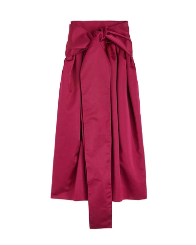 Shop Rochas Belted Midi Skirt In Pink
