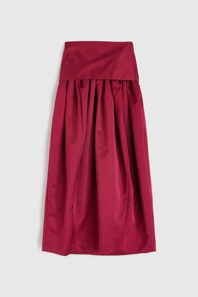 Shop Rochas Belted Midi Skirt In Pink