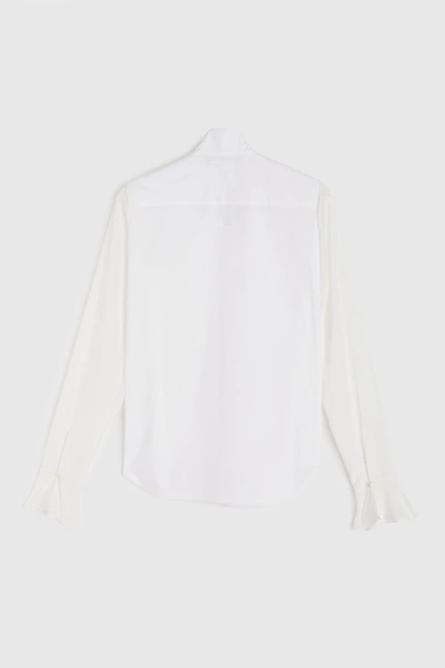 Shop Rochas Shirt In Chiffon Cotton Poplin In White