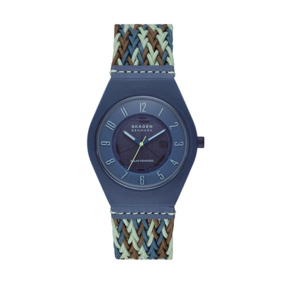 Shop Skagen Men's Samsø Series Three-hand, Blue #tide Ocean Material Watch In Multi