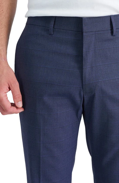 Shop Kenneth Cole Reaction Slim Fit Sharkskin Windowpane Dress Pants In Blue Heather