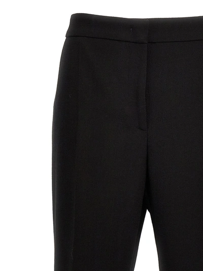 Moschino Wide-leg Wool Blend Crepe Pants With Central Pleat