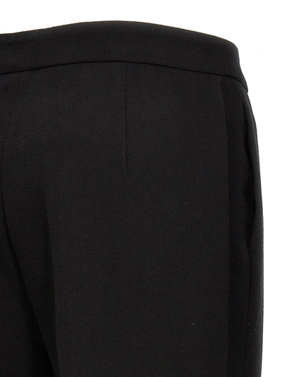 Moschino Wide-leg Wool Blend Crepe Pants With Central Pleat
