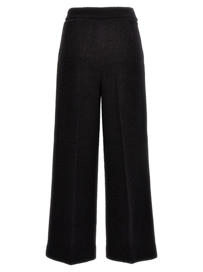 Shop Moschino Cropped Bouclè Pants Black