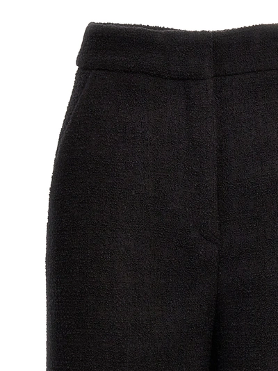 Shop Moschino Cropped Bouclè Pants Black