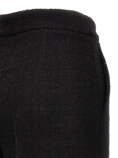 Shop Moschino Cropped Bouclè Pants Black